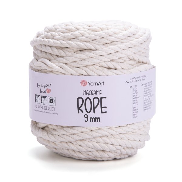 Macrame Rope 9 mm garn 1 x 1000 g | yarnartworld.com